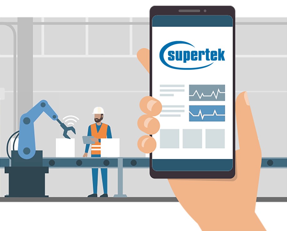 Roboter und App als Industrie 4.0 Digitalisierung mit Supertek